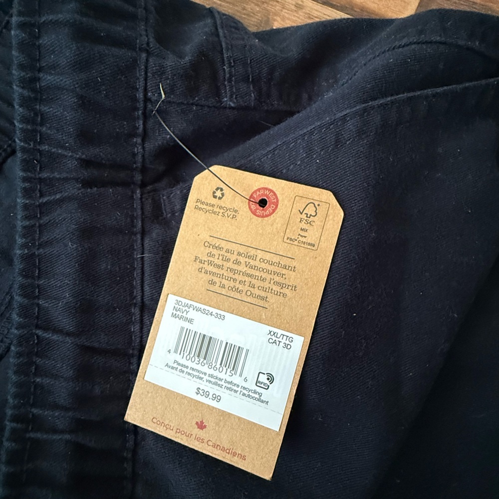 $40 NWT Retail FarWest Navy Straight Leg Pants XXL Drawstring Casual Lounge - Picture 9 of 10
